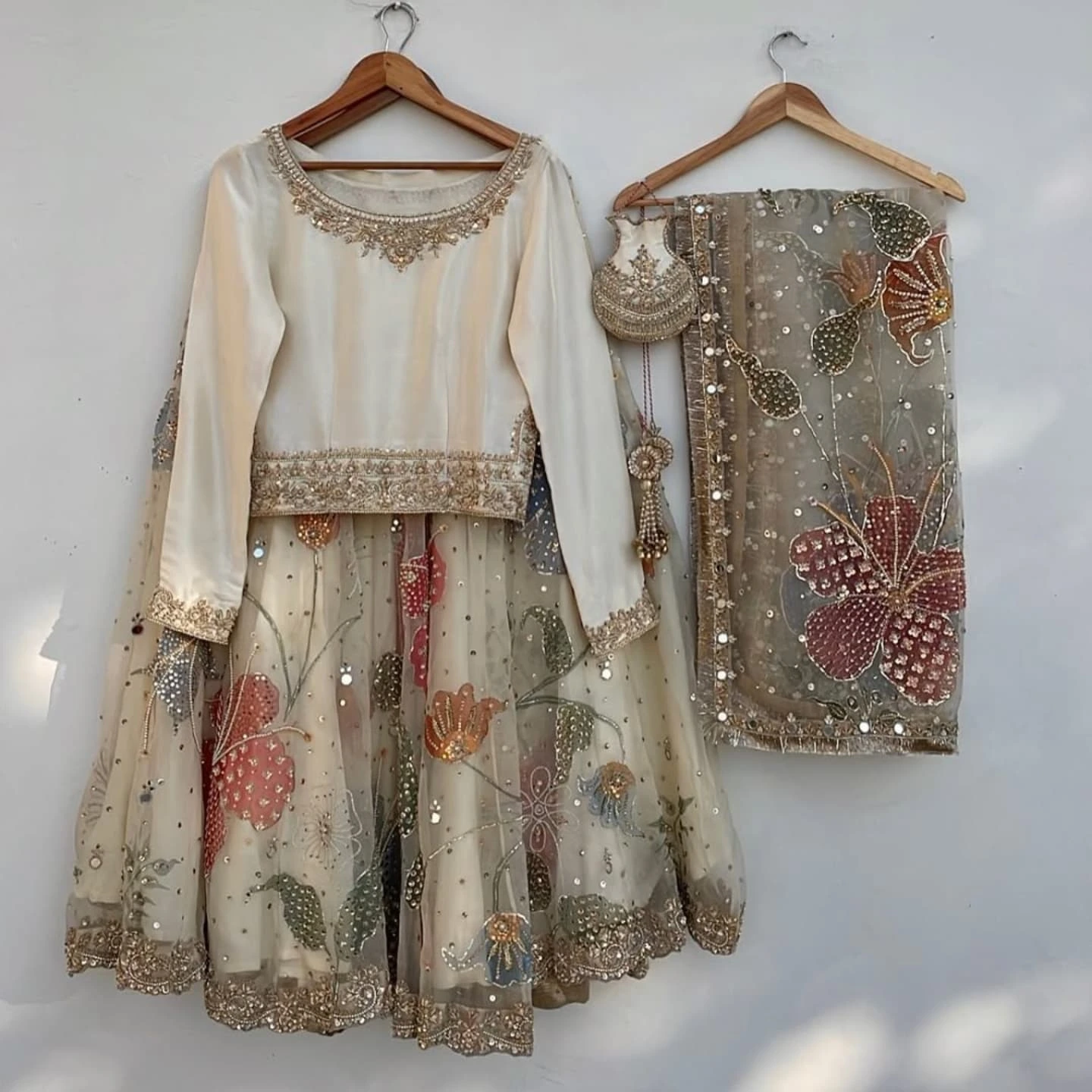 Ivory Bloom-Lehenga Set alternate view