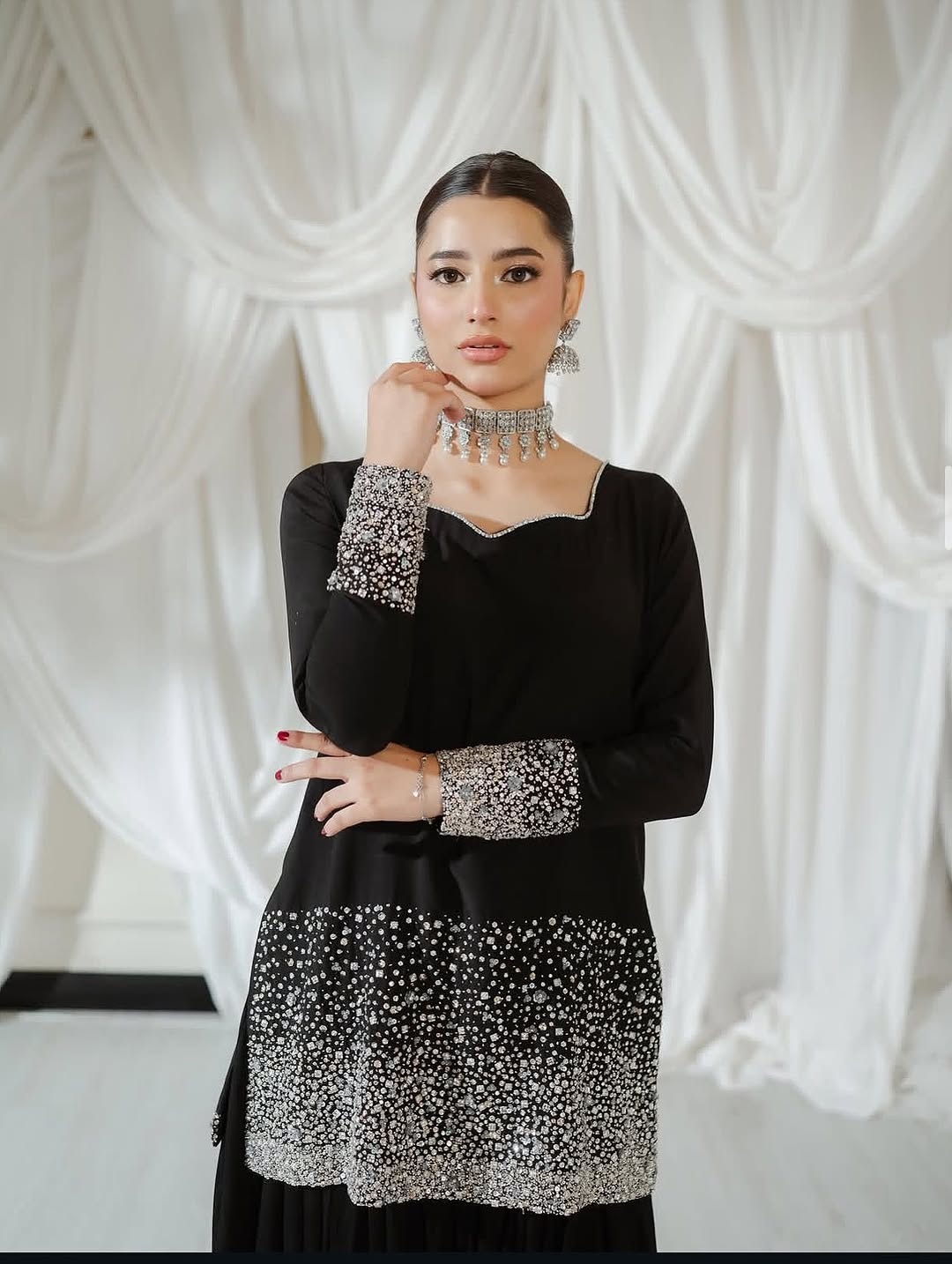 BLACK MOON - Antique Hand Embroided alternate view