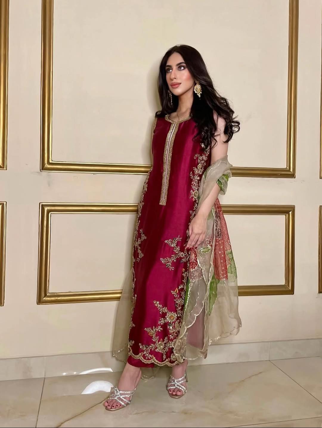 Deep Red Embroidered alternate view