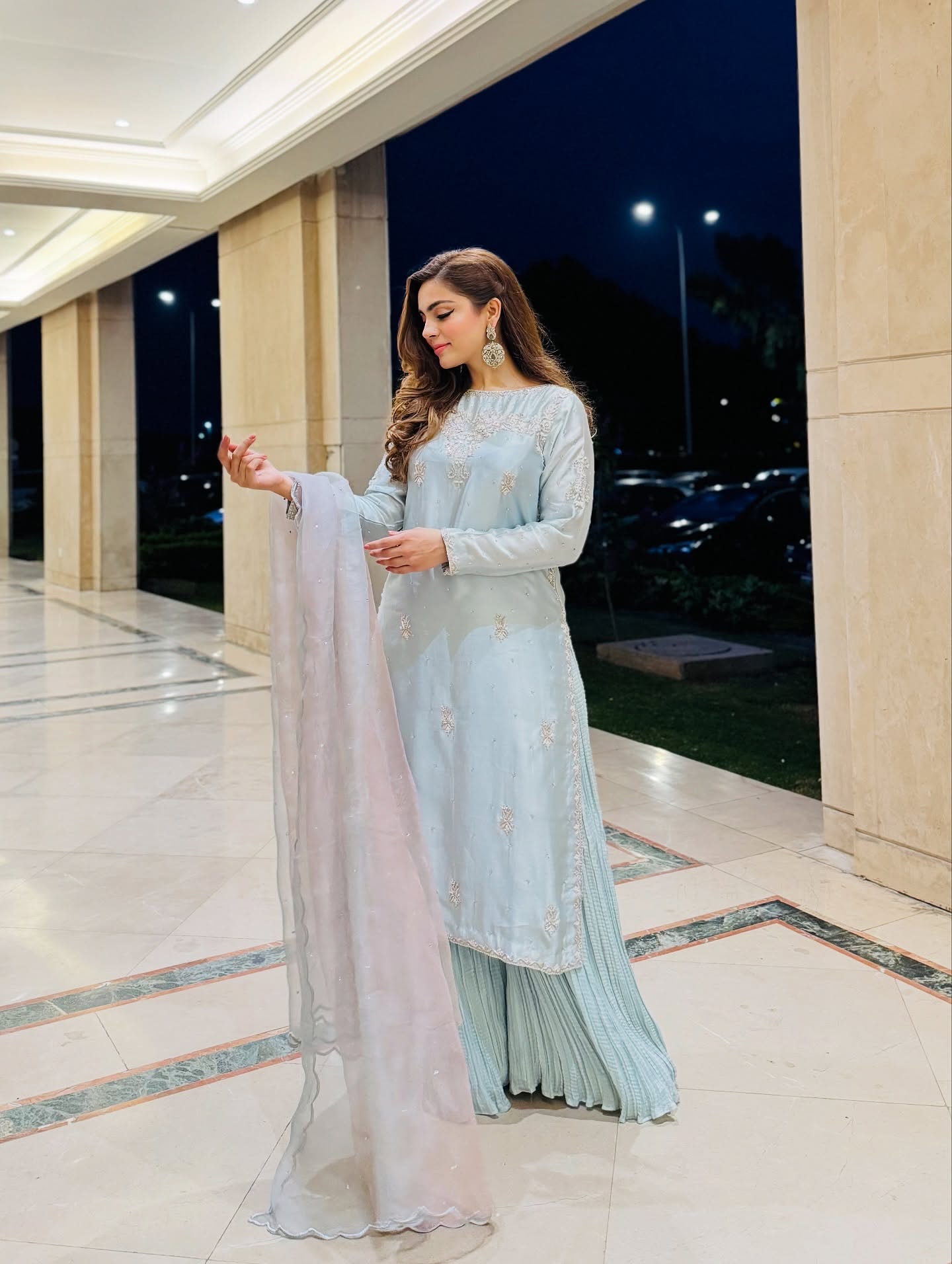 Ocean Bliss – Luxury Hand-Embroidered Silk Dress